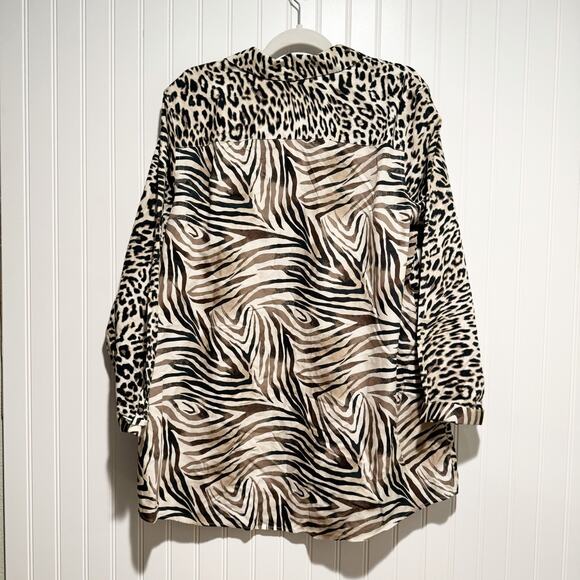Chicos No Iron Animal Print Tunic Top Cotton Size XL - Picture 6 of 6